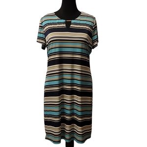 Women's Striped Midi Dress, Sz XL